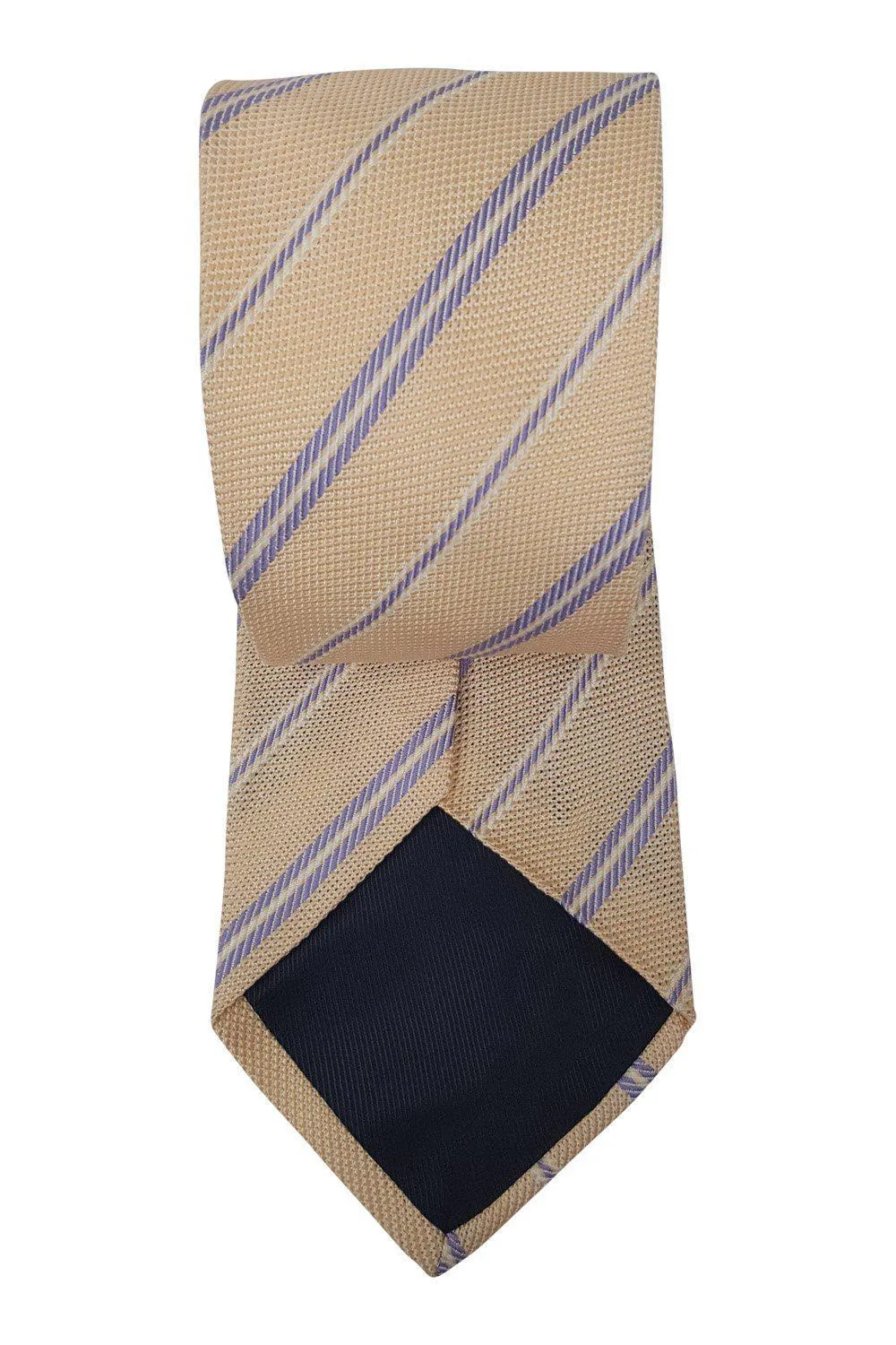 100% Silk Salmon Pink Diagonal Pattern Tie (65)