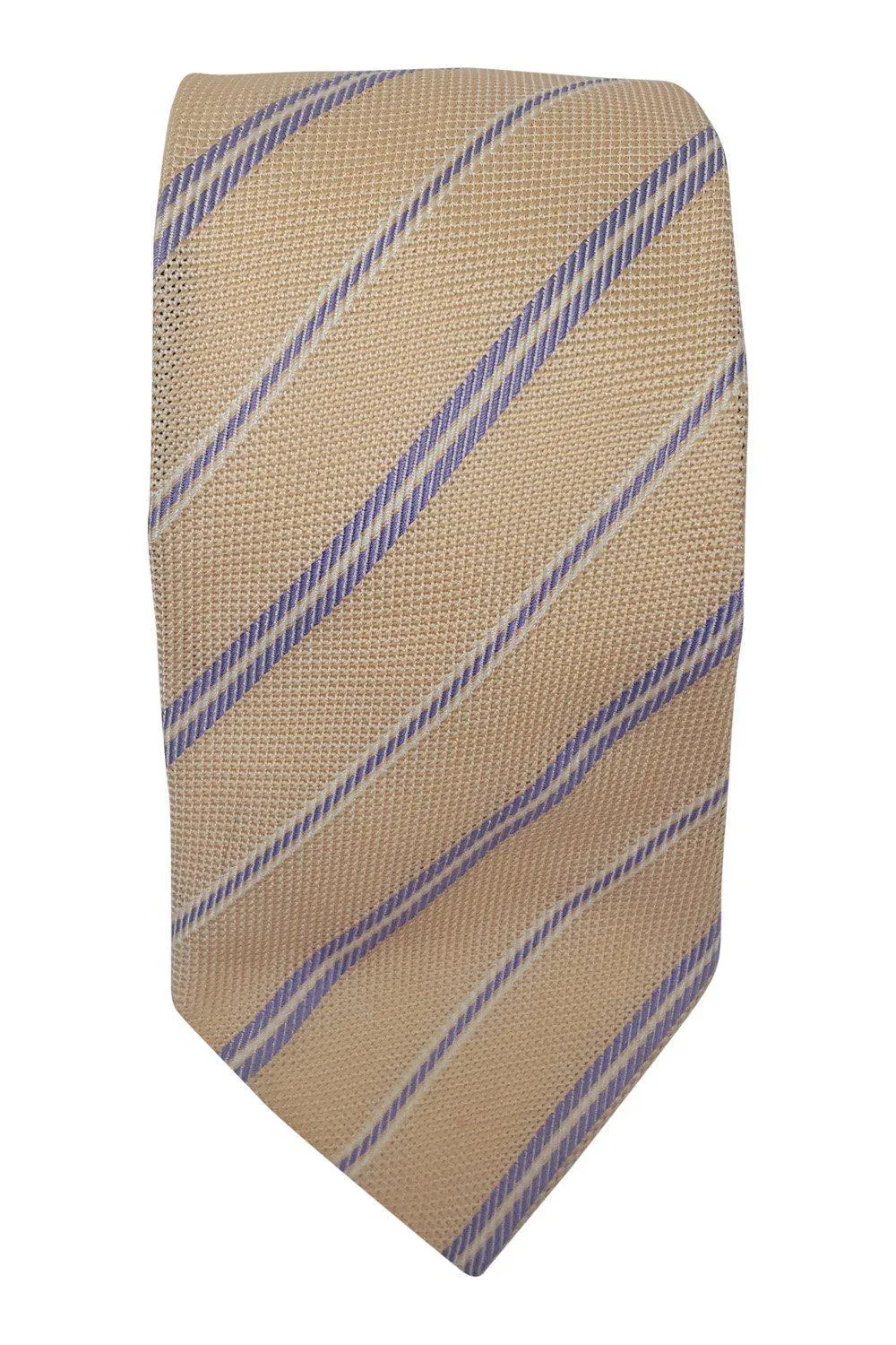 100% Silk Salmon Pink Diagonal Pattern Tie (65)