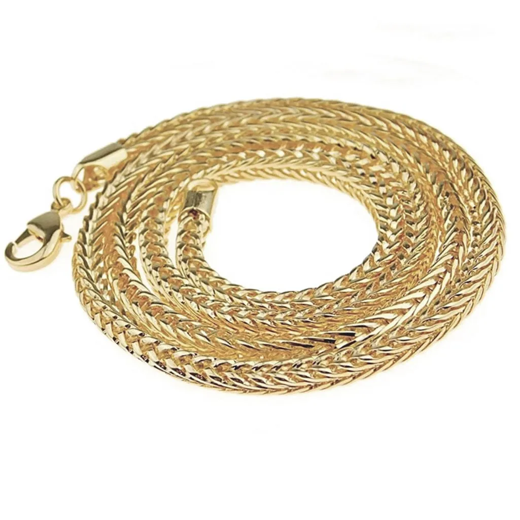 14K & 18K Gold Extra Large Franco Diamond Cut Chain Necklace 4.5mm and up