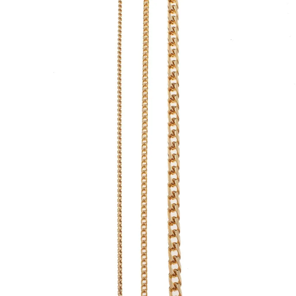 14K & 18K Gold Extra Large Franco Diamond Cut Chain Necklace 4.5mm and up