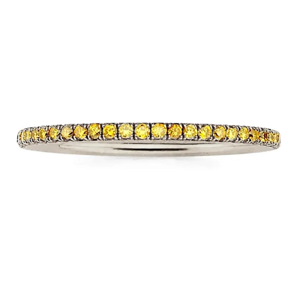 14K Gold and Yellow Sapphire Eternity Stacking Rings