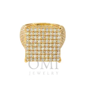 14K GOLD ROUND DIAMOND SQUARE RING 6.86 CT