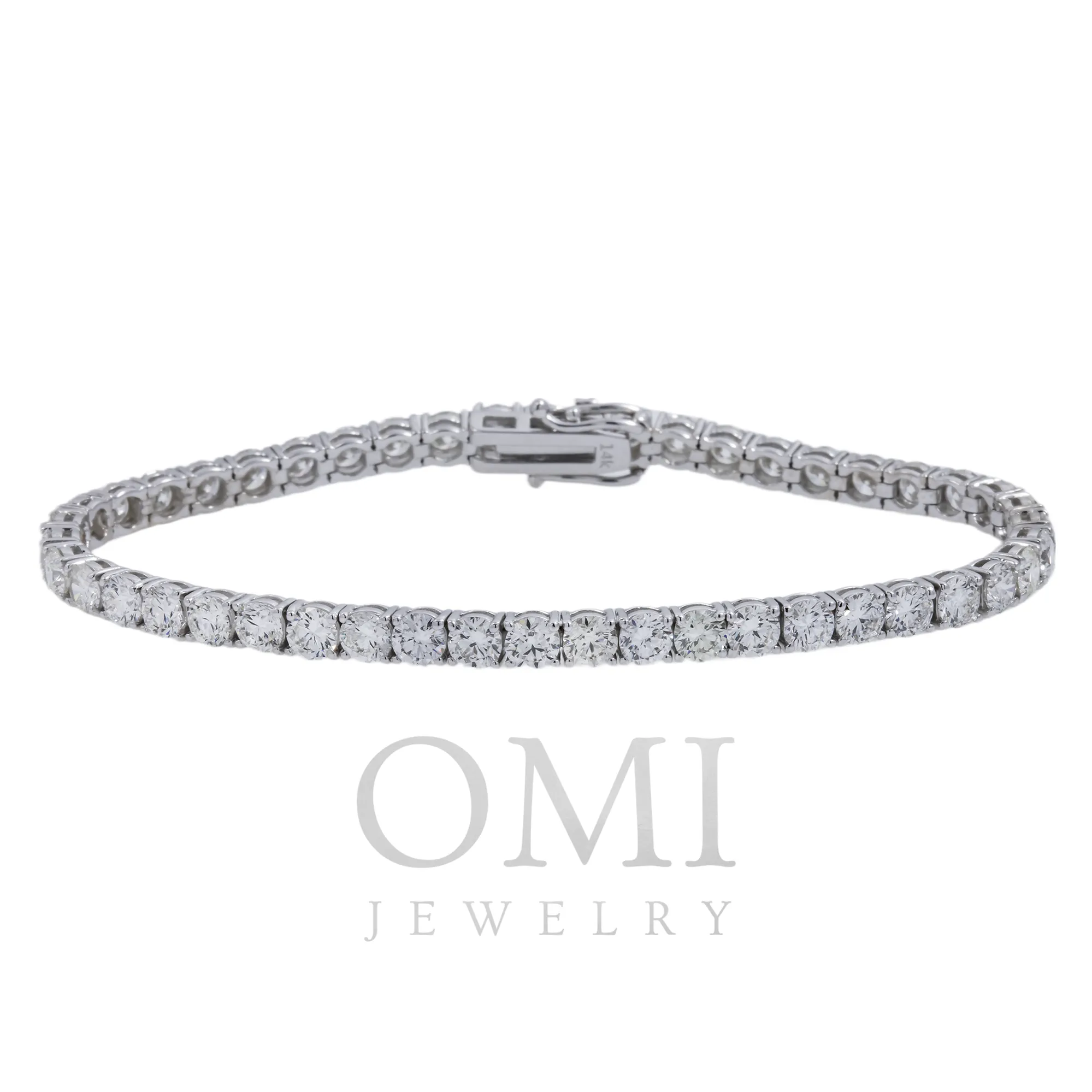 14K GOLD ROUND DIAMONDS TENNIS BRACELET 12.41 CT