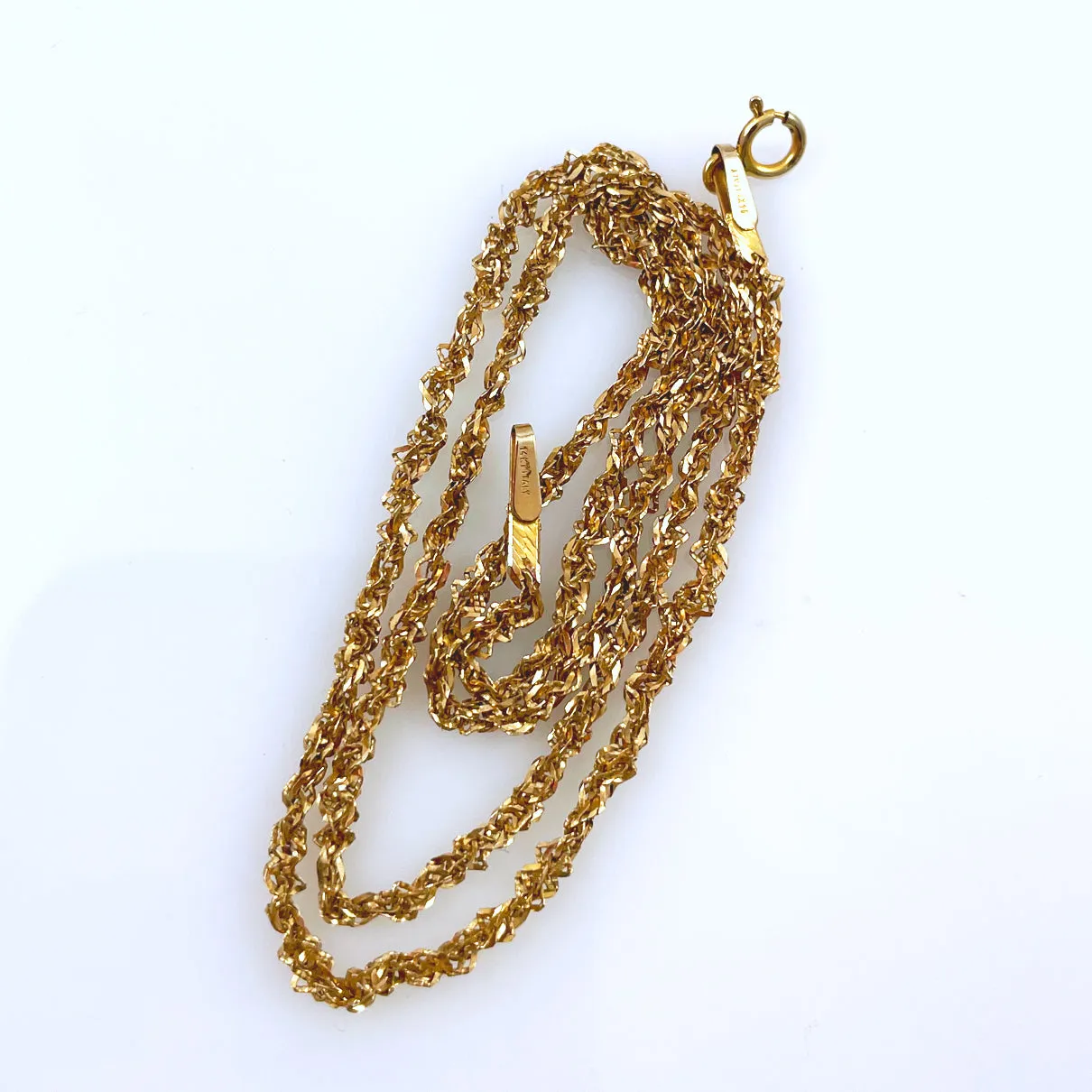 14K Gold Singapore Diamond Cut Chain Necklace