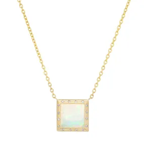 14K YG Opal and Diamond Necklace