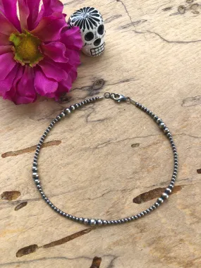 14" "Navajo Style" Sterling Pearls