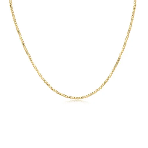 15'' CHOKER CLASSIC GOLD 2MM BEAD