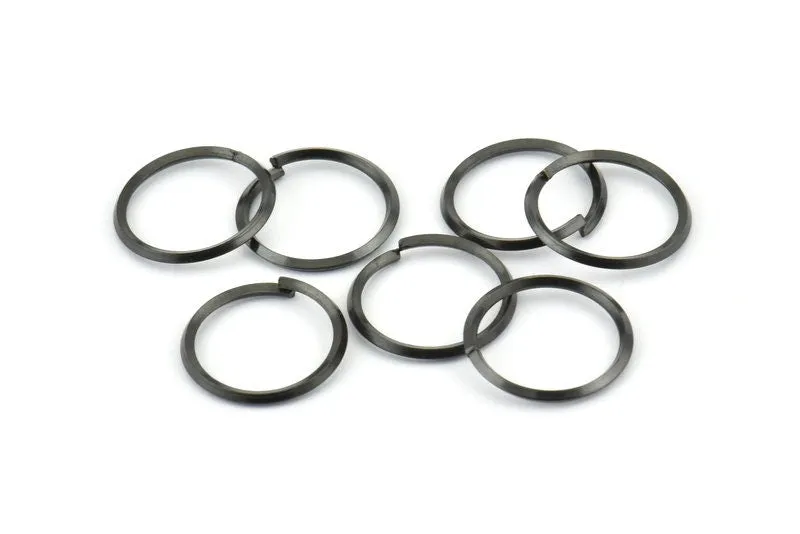 15mm Jump Ring, 24 Oxidized Black Brass Jump Rings (15x1.3mm) E061 S810