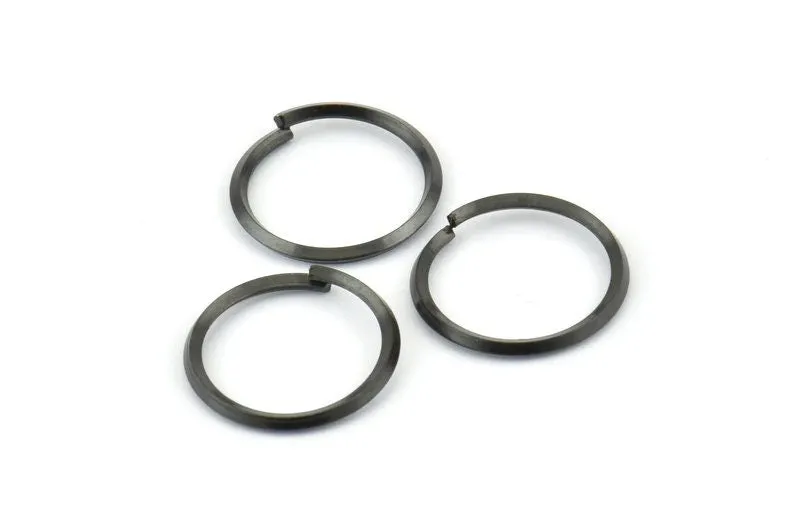 15mm Jump Ring, 24 Oxidized Black Brass Jump Rings (15x1.3mm) E061 S810