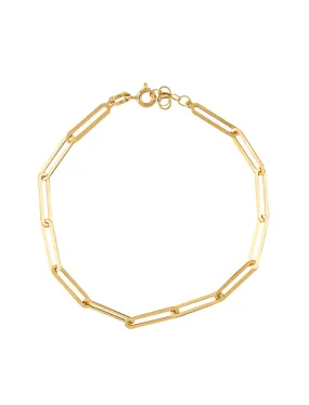 18K Gold Sleek Paper Clip Link Bracelet