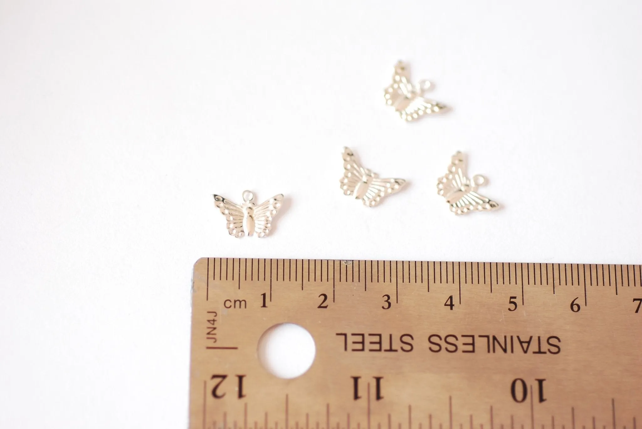 2 PCS 12mm Gold Filled and Sterling Silver Butterfly Charm- Small 14k gold filled or Silver Butterfly Insect Jewelry Making Wholesale Charms