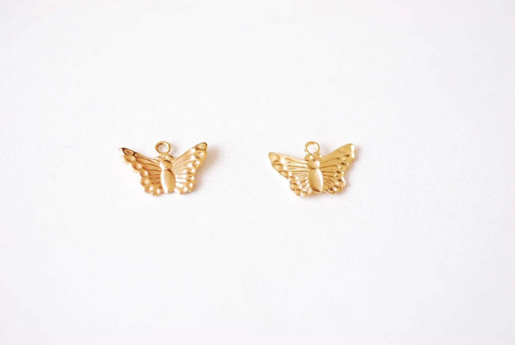 2 PCS 12mm Gold Filled and Sterling Silver Butterfly Charm- Small 14k gold filled or Silver Butterfly Insect Jewelry Making Wholesale Charms