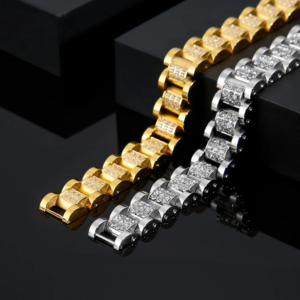 2.37 ct. t.w. Zircon-Studded Stainless Steel Link Bracelet