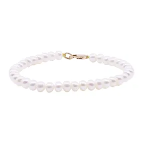 6-INCH 4.5-5MM CULTURED PEARL BRACELET WITH 14K YELLOW GOLD CLASP