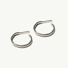 925 ORGANICA STUD HOOP EARRINGS SILVER