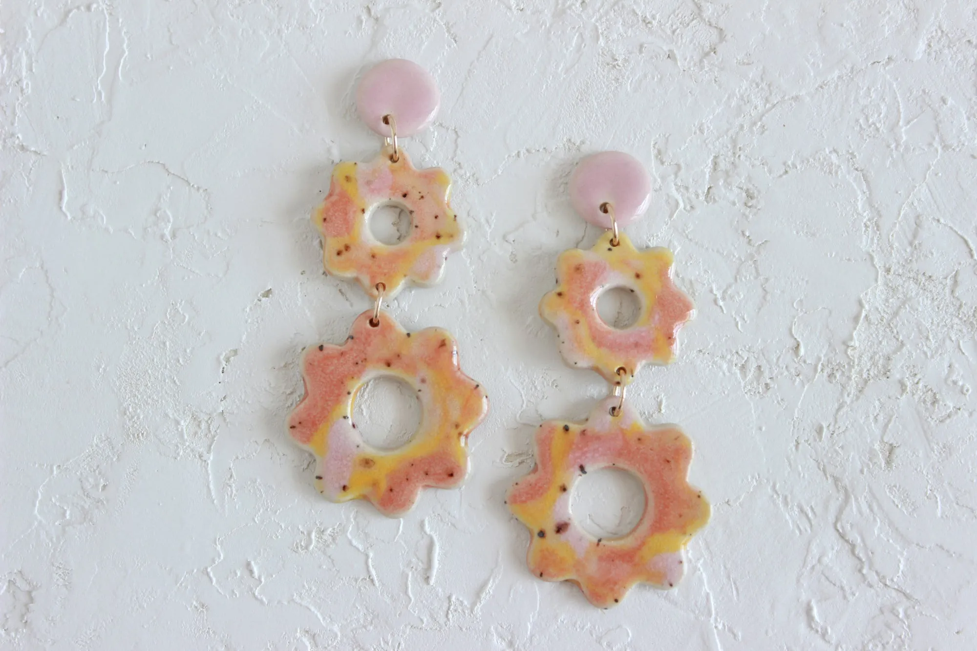 Abstract Flower Statement Earrings