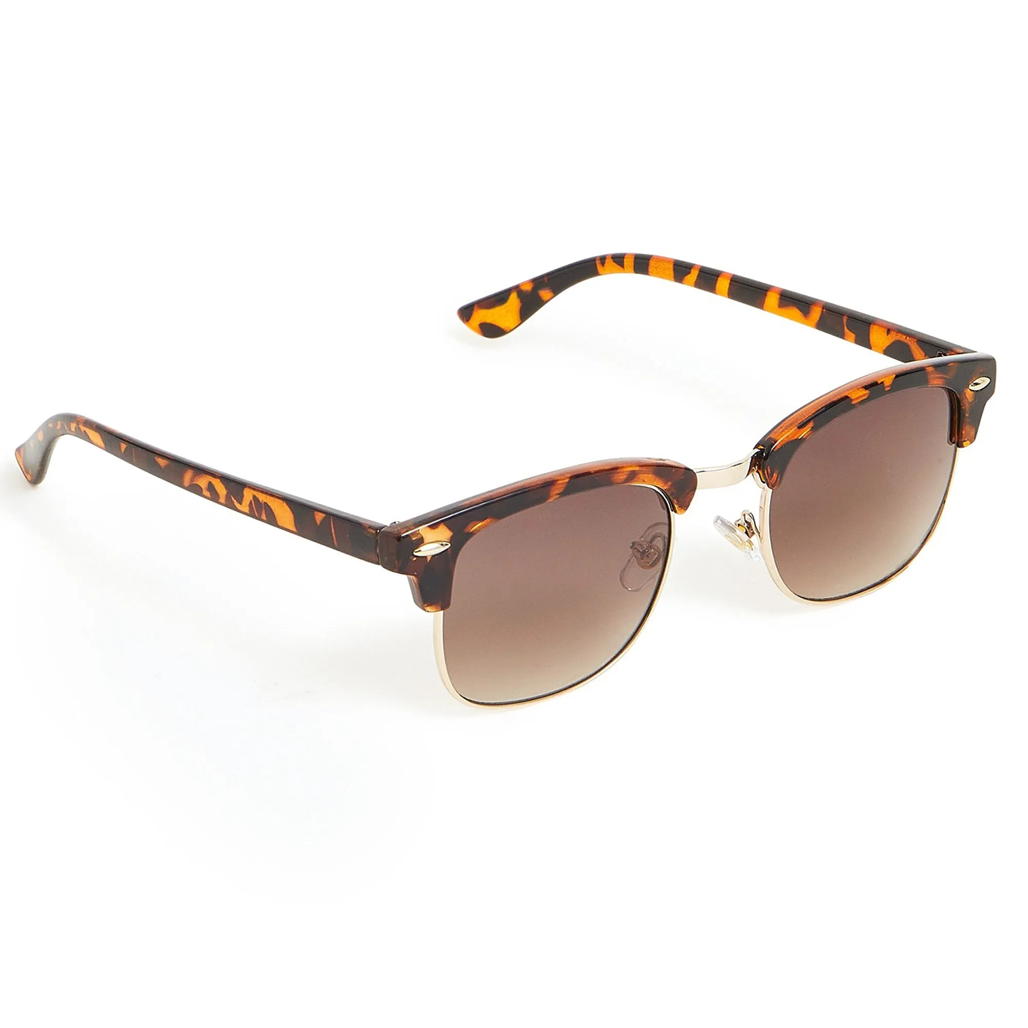 Accessorize London Women's Classic Metal Square Tortoiseshell Sunglasses