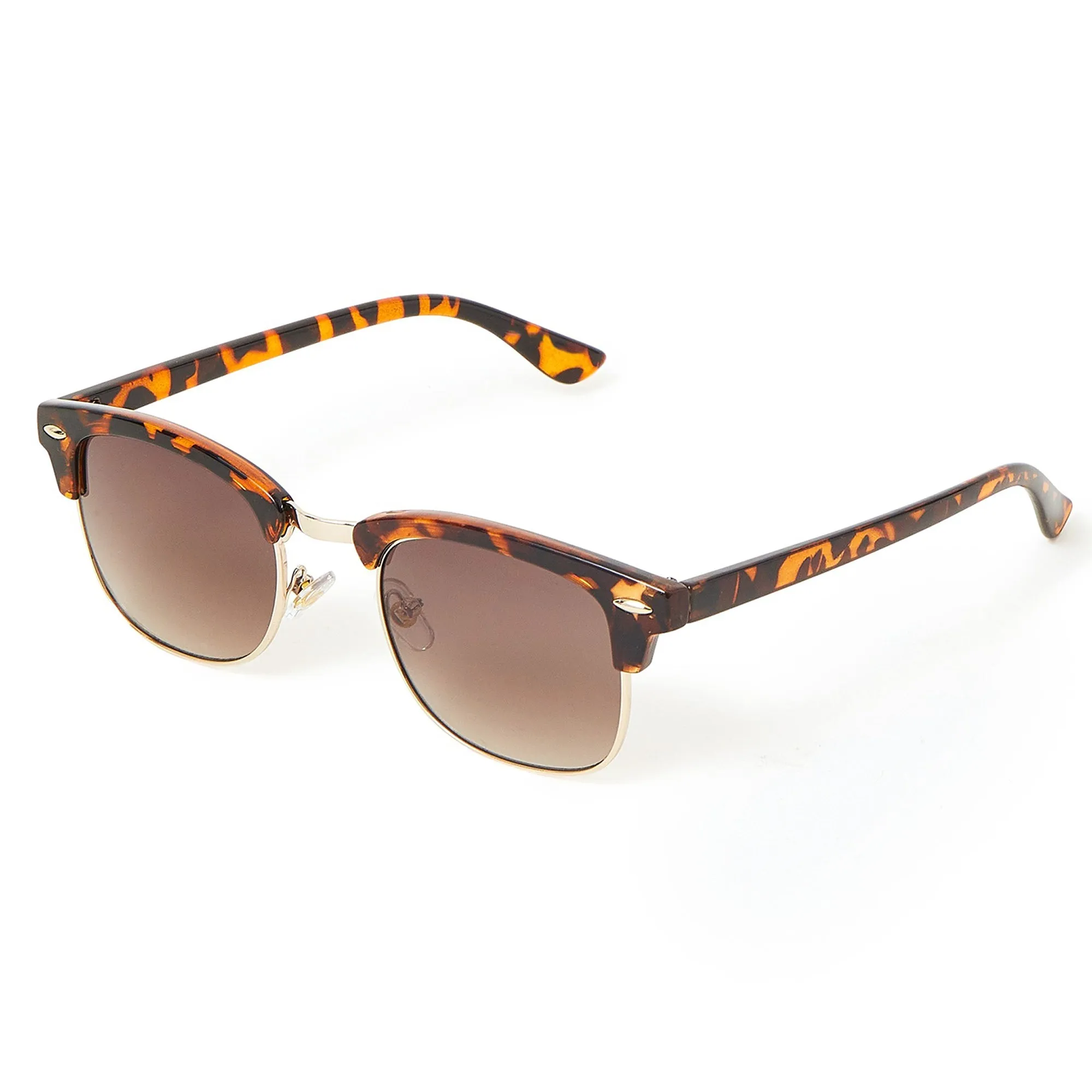 Accessorize London Women's Classic Metal Square Tortoiseshell Sunglasses