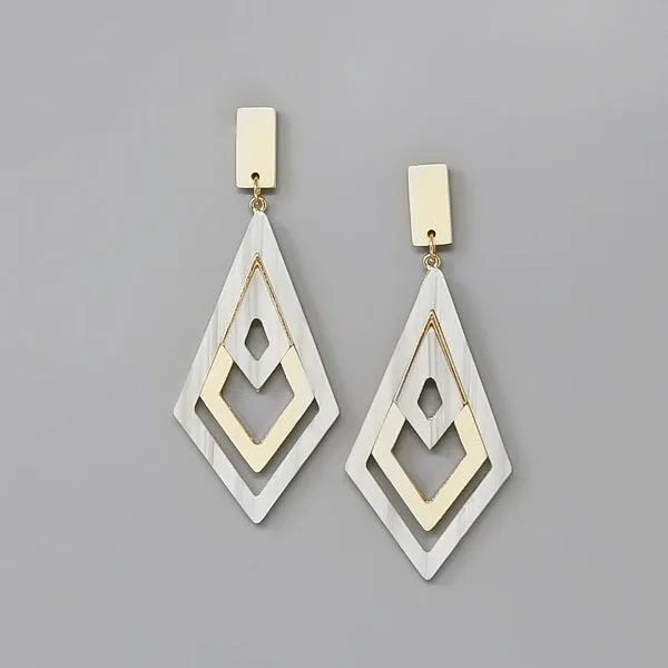 Acetate And Wood Dangle Earrings