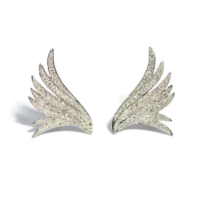 AFJ Diamond Collection - Angel Wings Diamond Earrings, White Gold