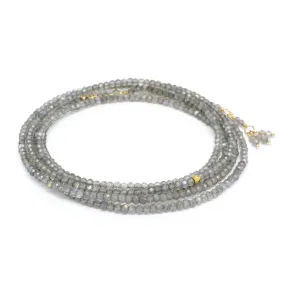 ANNE SPORTUN 18K YELLOW GOLD 34-INCH LABRADORITE BEAD WRAP BRACELET