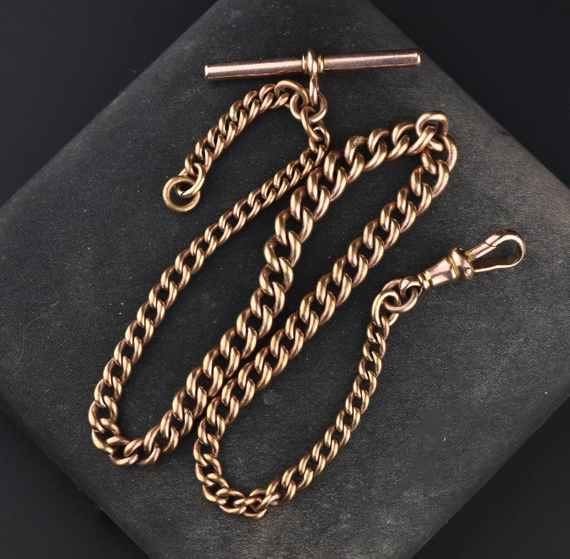 Antique Albert 18K Rolled Gold Pocket Watch Chain