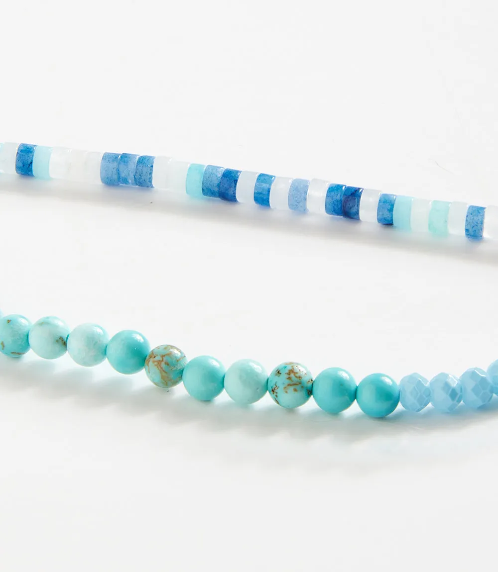 Beaded Turquoise and Gemstone Stretch Bracelet