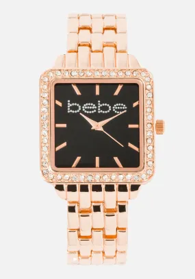 Bebe Square Face Metal Watch