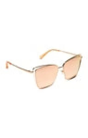 Becky III  Gold Peach Mirror Sunglasses