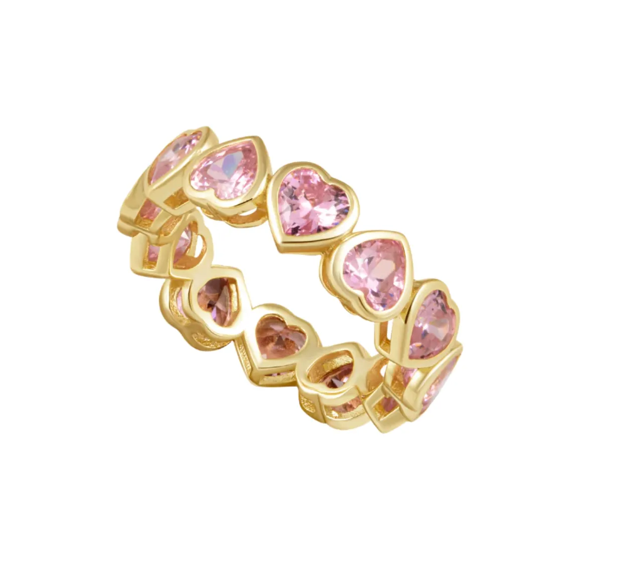 Bezel Heart Ring | Pink