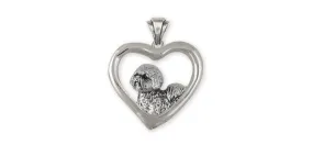 Bichon Frise Pendant Jewelry Sterling Silver Handmade Dog Pendant BF14-TP