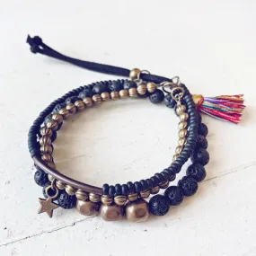 black sea and treasure // beachy bracelet style pack, set of 3