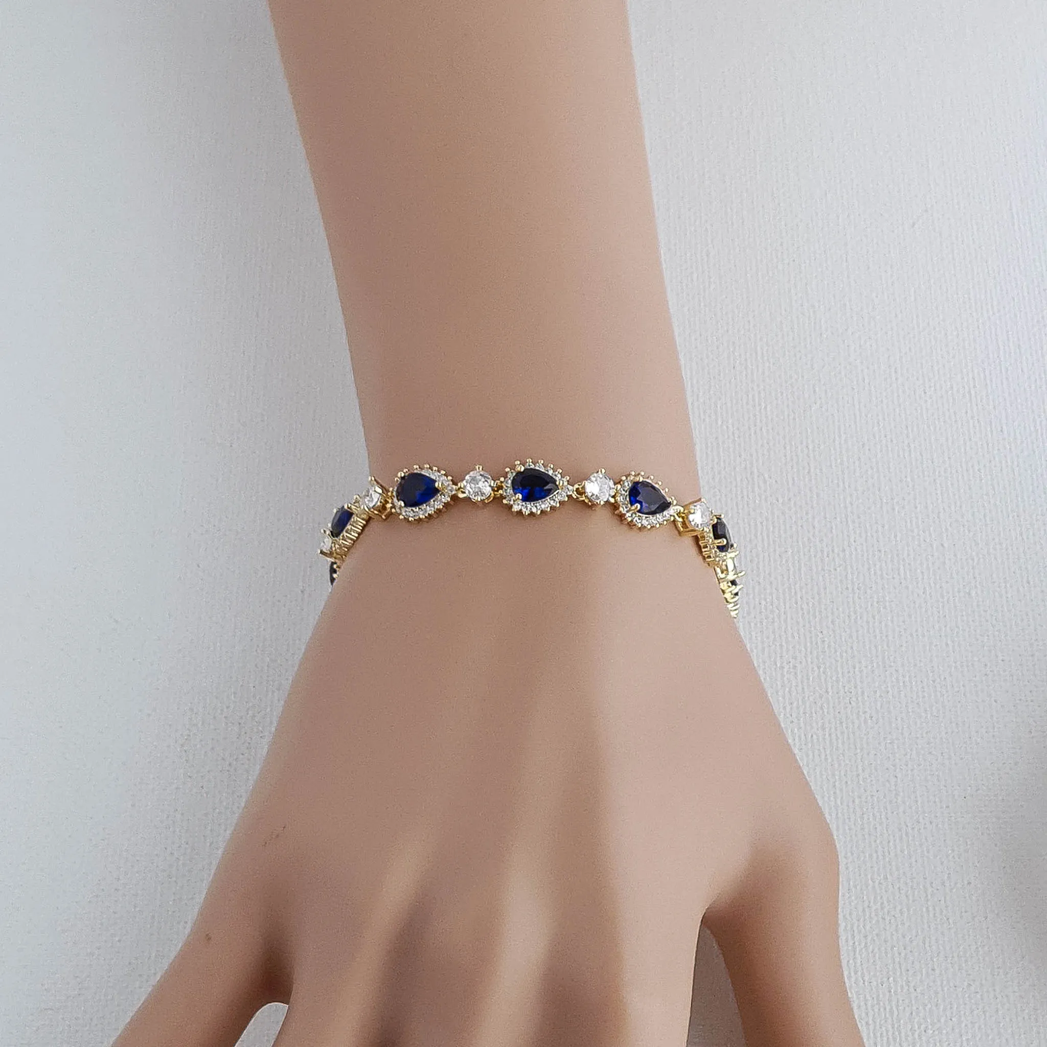 Blue Wedding Bracelet in Rose Gold-AOI