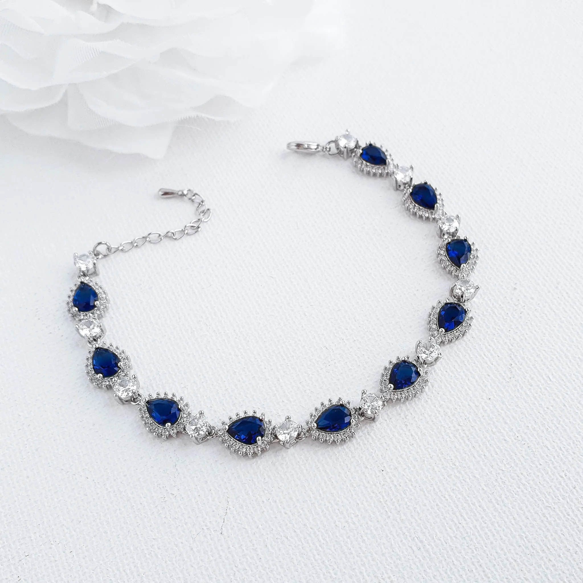 Blue Wedding Bracelet in Rose Gold-AOI