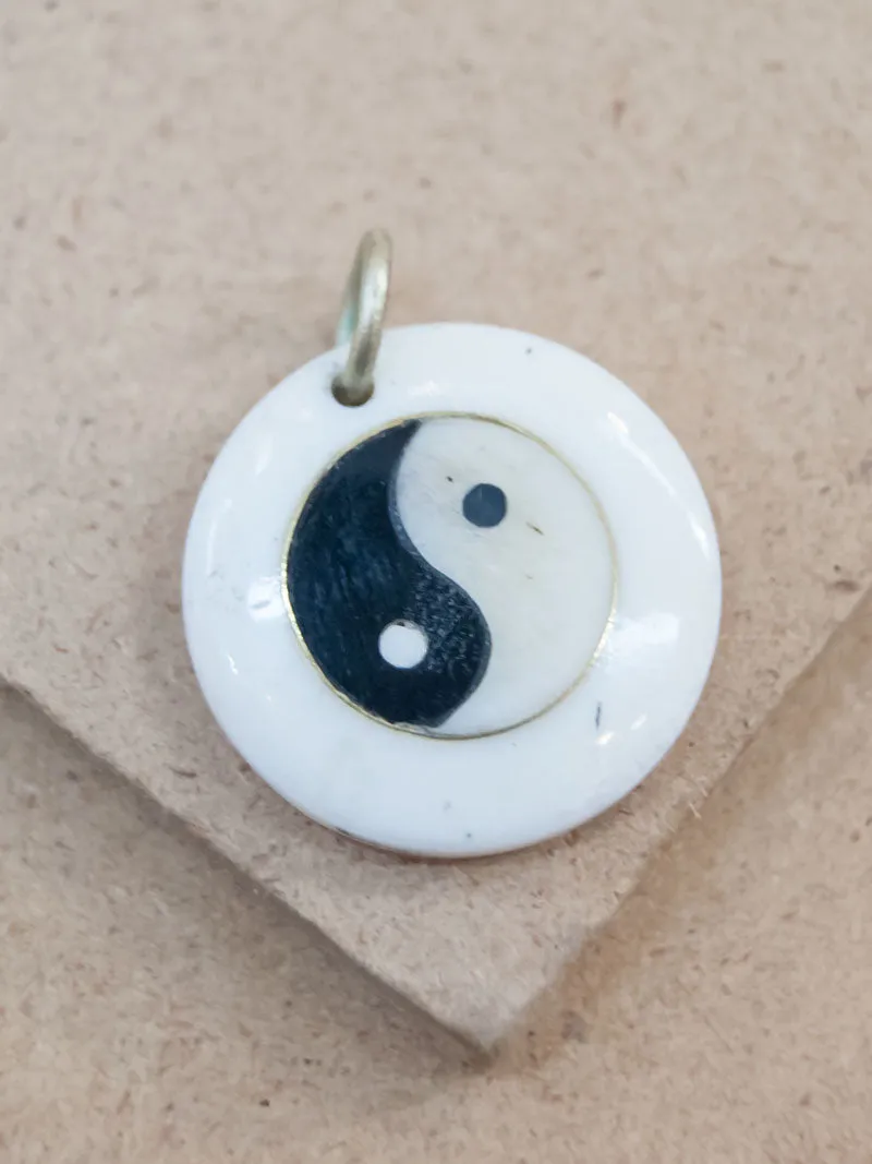 Bone Yin Yang Pendant