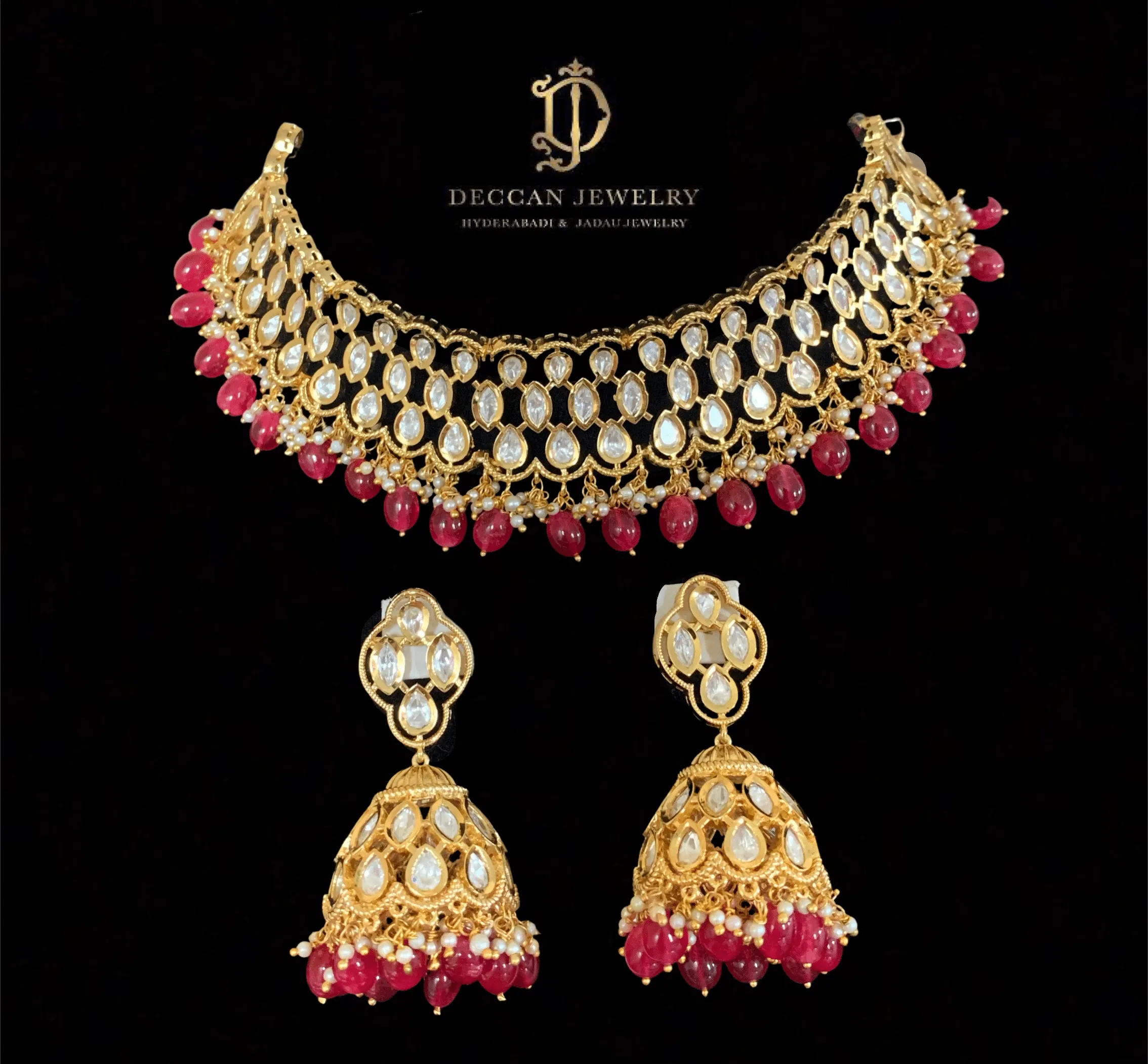 BR110 Melisa bridal set in rubies  ( READY TO SHIP)