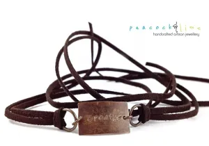 breathe, peace or namaste boho wrap bracelet