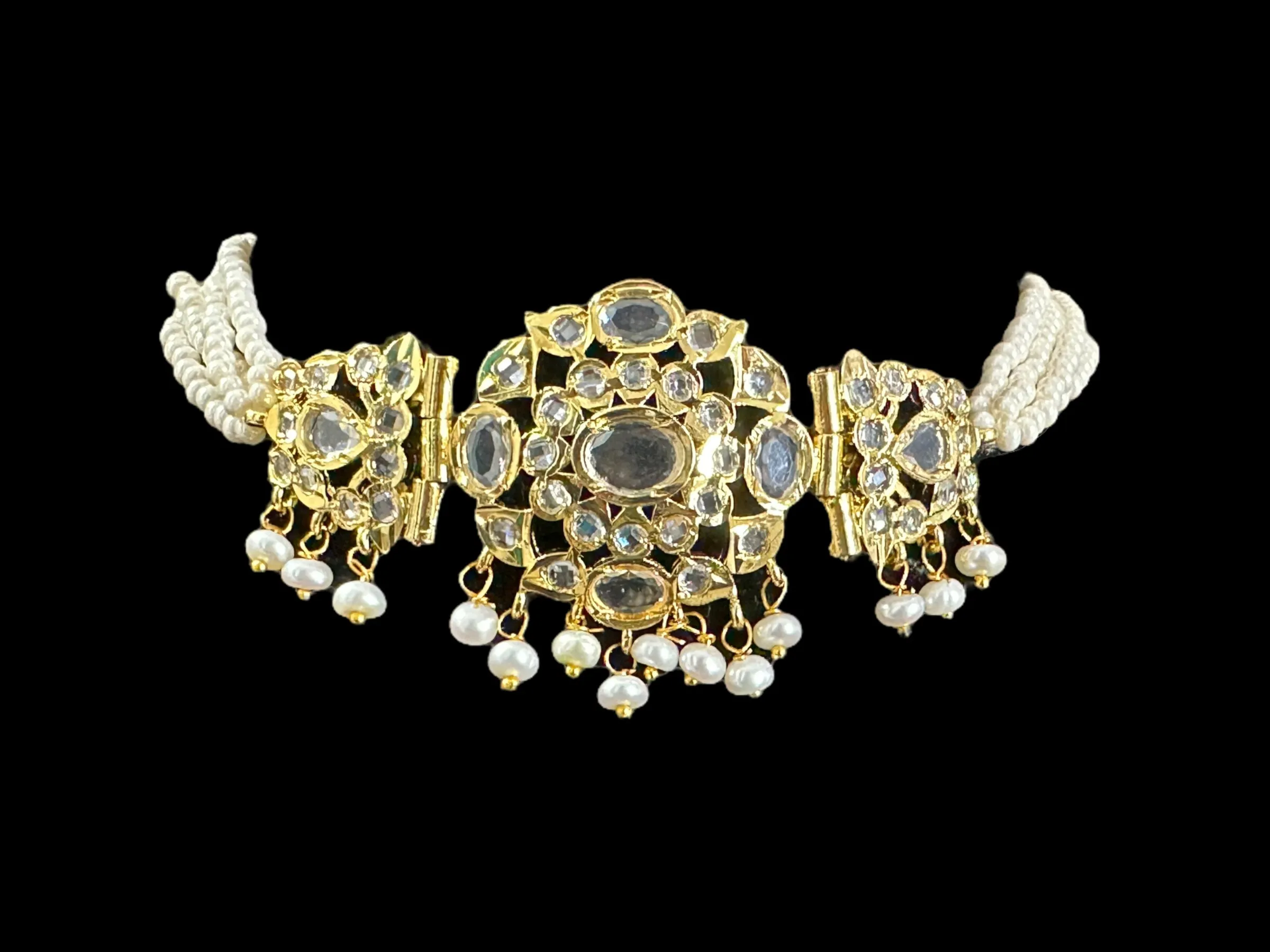 C328 MUSHK hyderabadi choker with earrings  ( READY TO SHIP  )