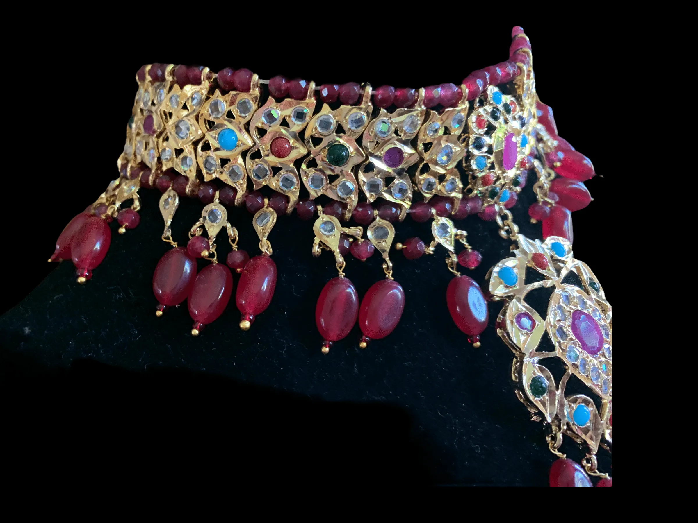 C7 Sahaj choker in Navratan ( READY TO SHIP)