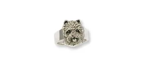 Cairn Terrier Ring Jewelry Sterling Silver Handmade Dog Ring CNWT13-R