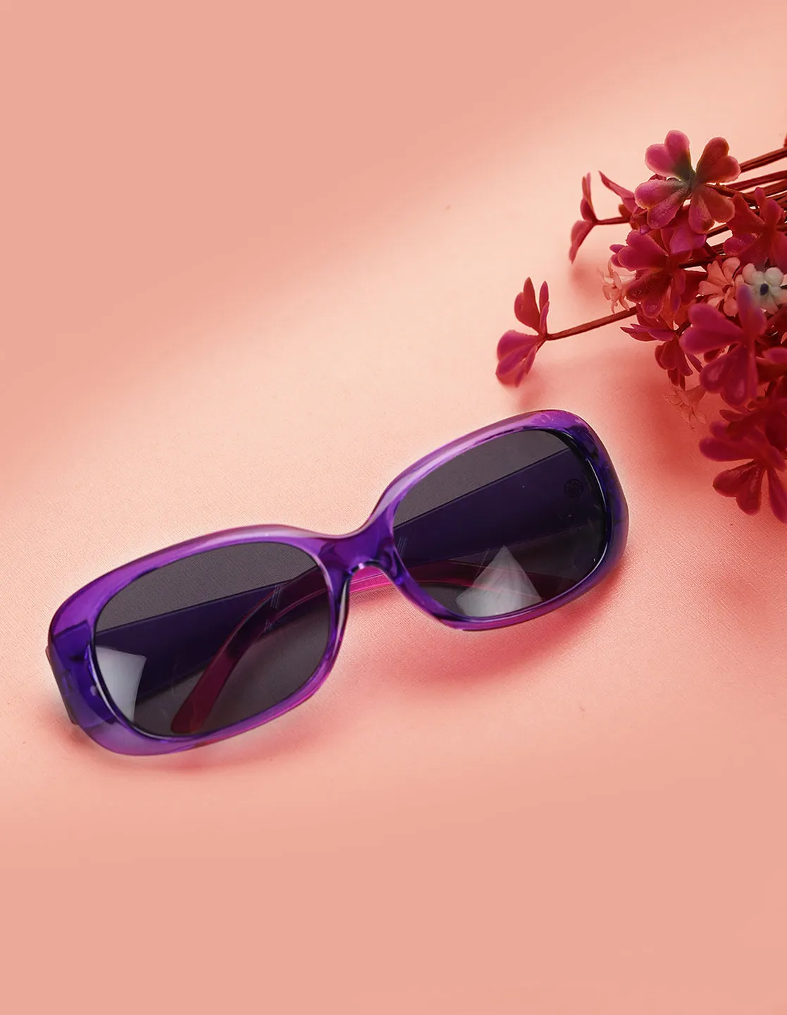 Carlton London Black Lens & Purple Oversized Sunglasses For Girl