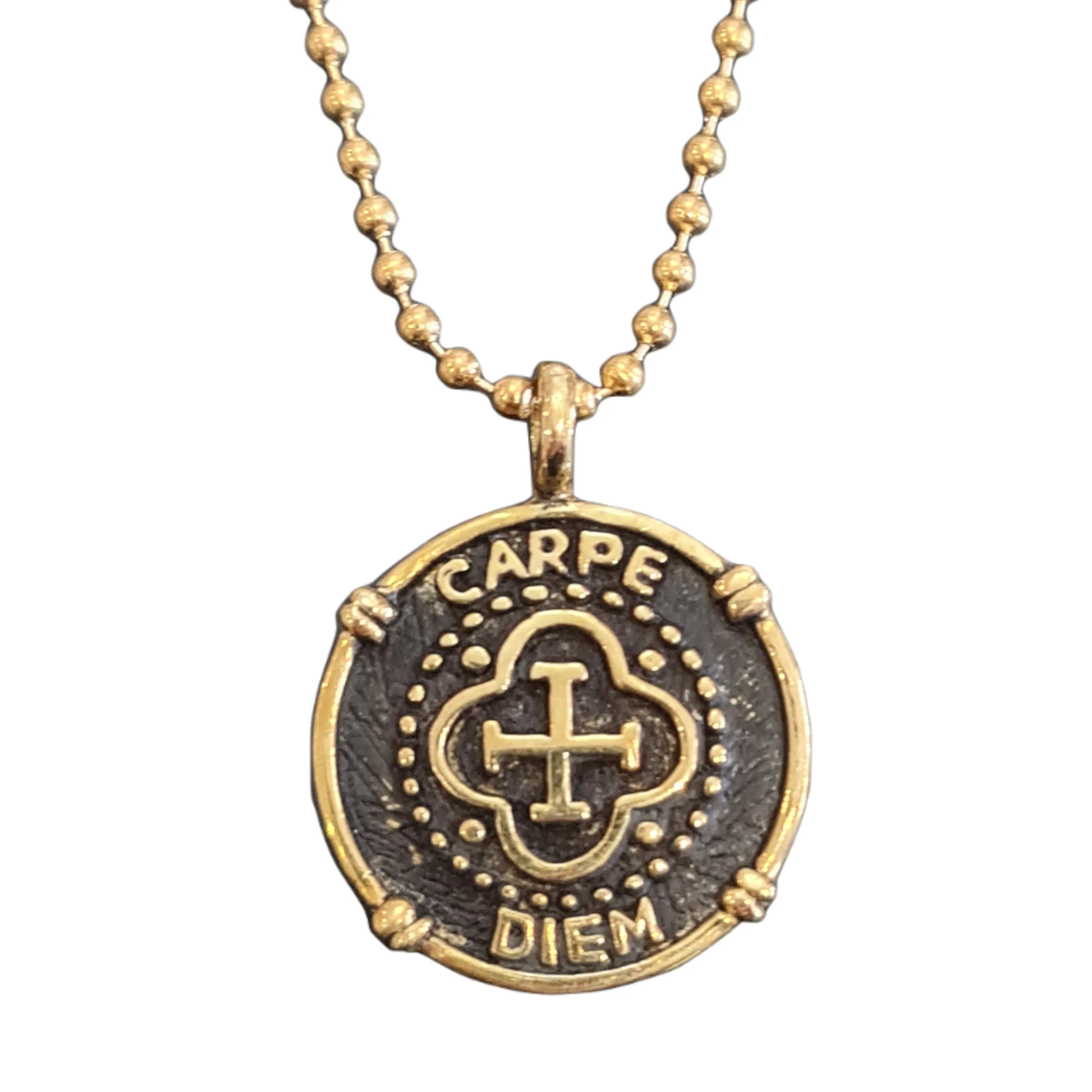 Carpe Diem Cross pendant necklace