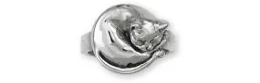 Cat Jewelry Sterling Silver Handmade Cat Ring  CT52-R