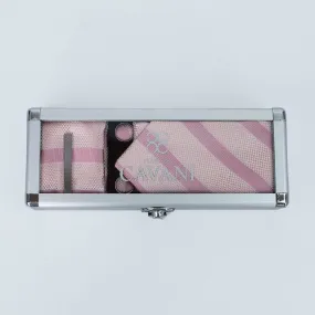 Cavani Pink Stripe Tie Set in Gift Box