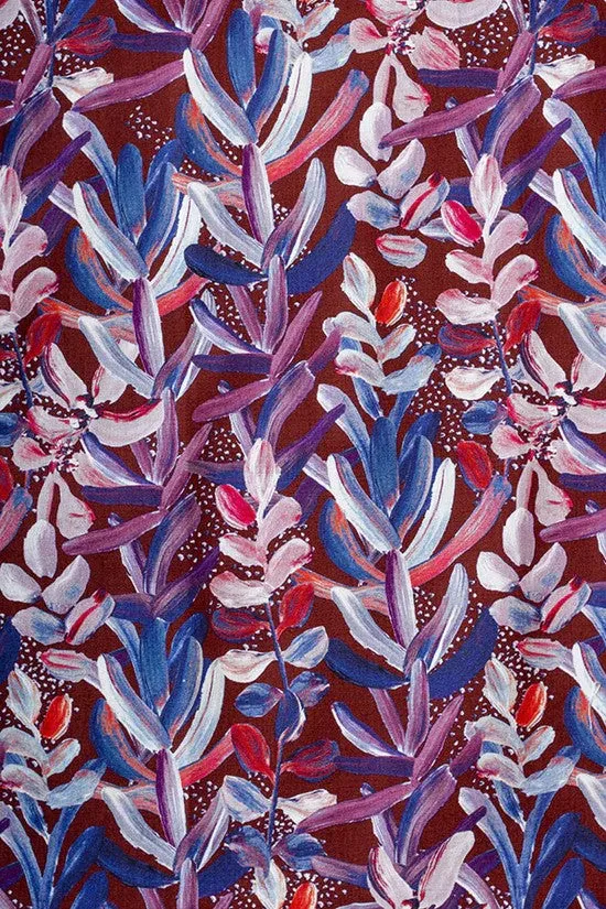 Cotton Tie - Protea Burgundy