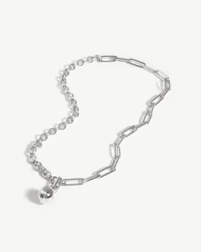 Deconstructed Axiom Small Sphere Chain Necklace | Silver Plated