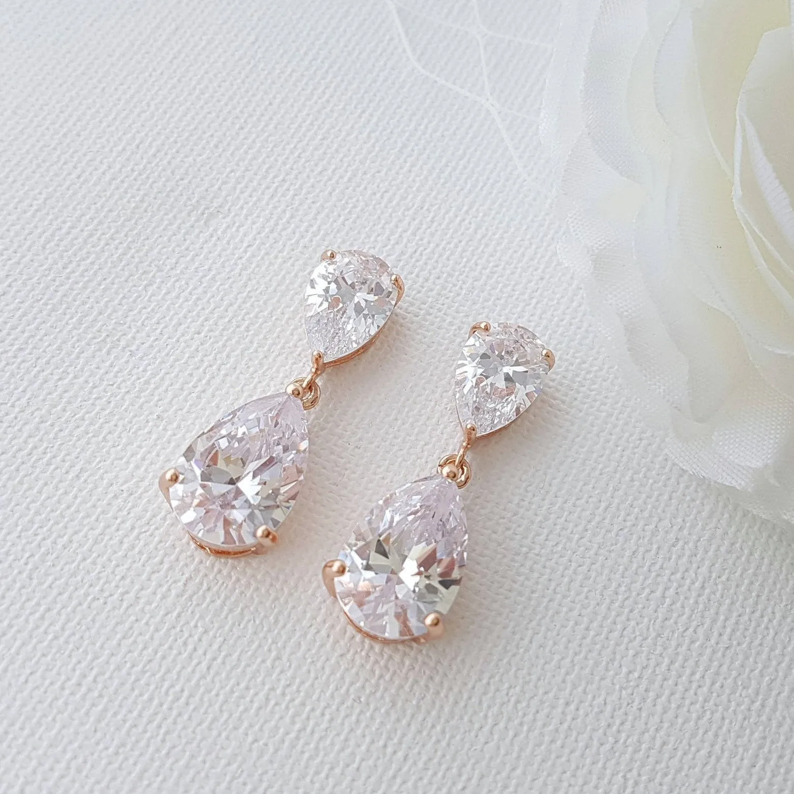 Diamante Drop Earrings-Clara