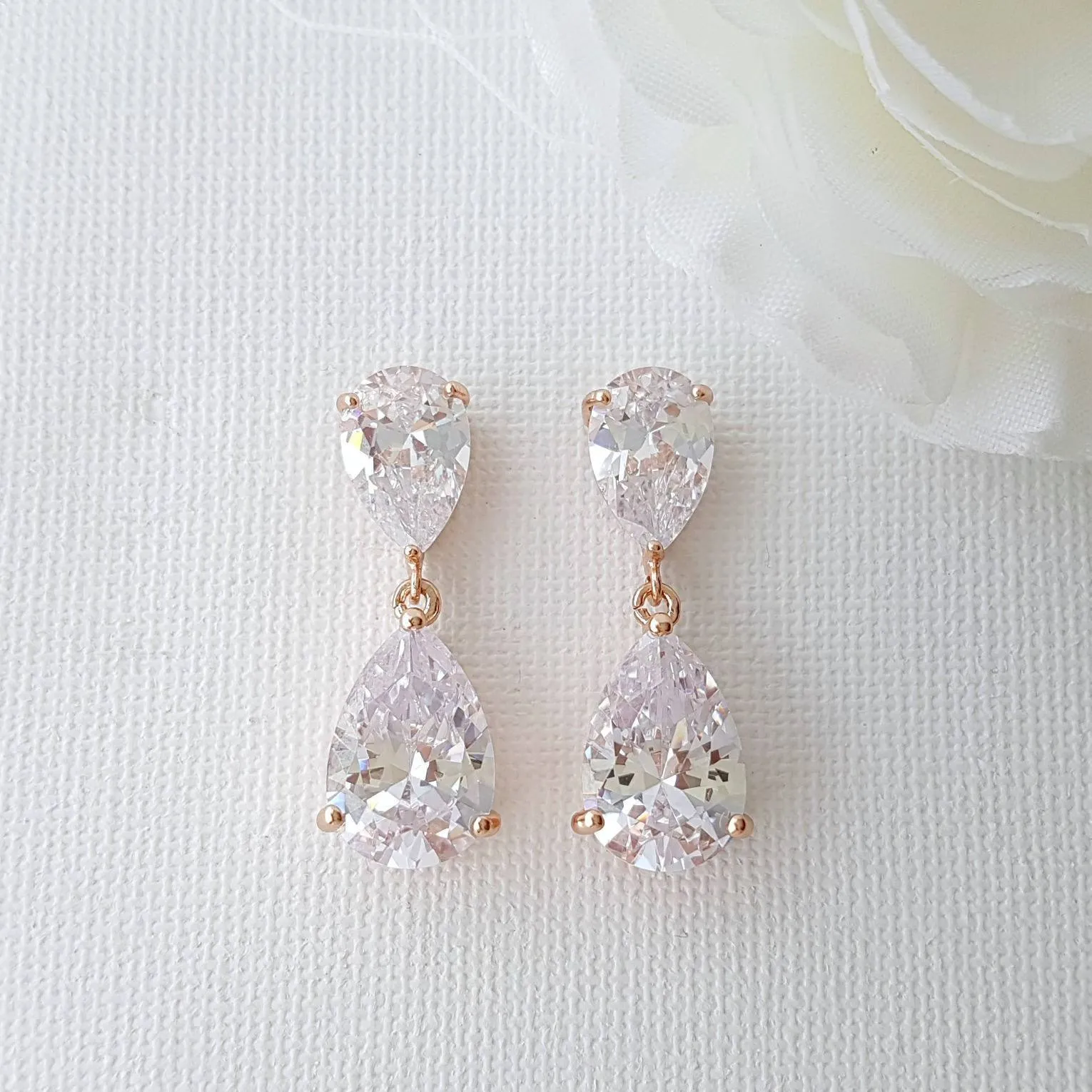 Diamante Drop Earrings-Clara