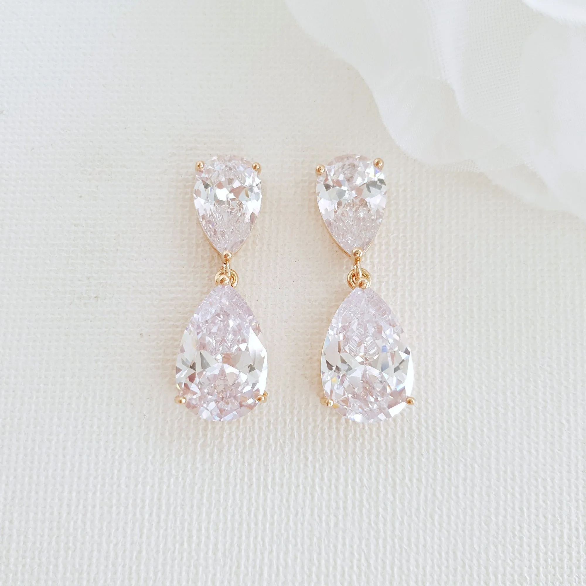 Diamante Drop Earrings-Clara