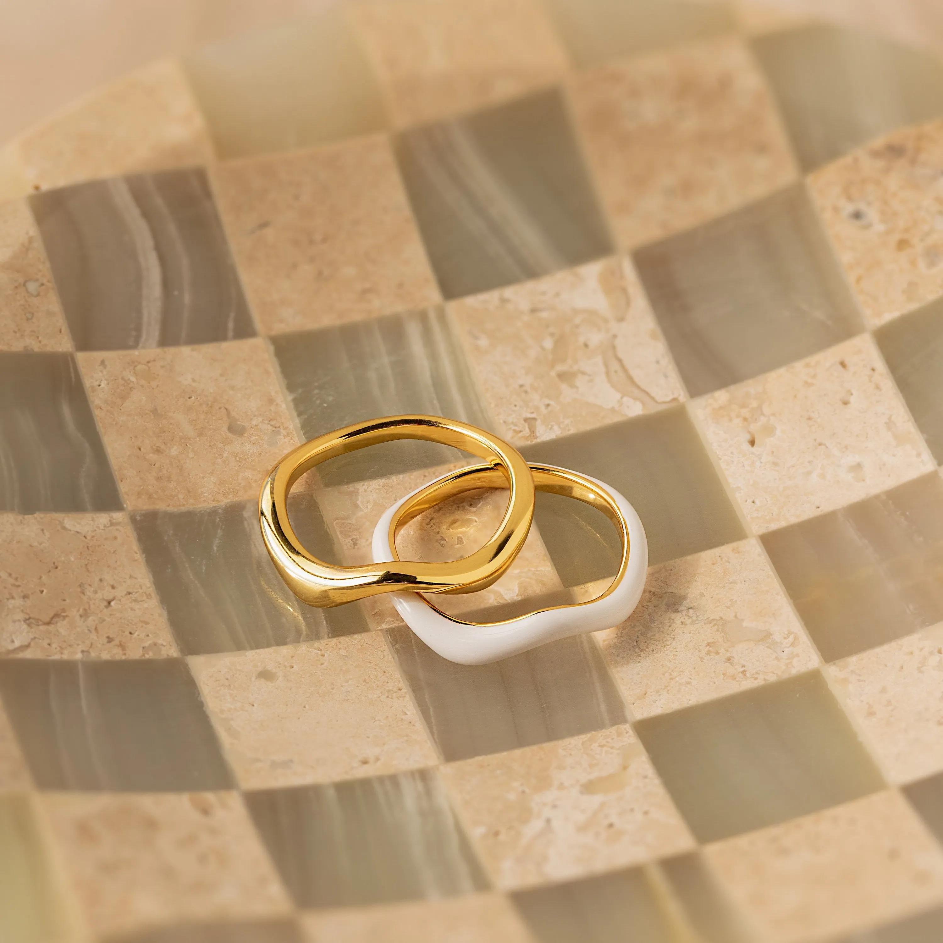 Duo Wave Ring Set